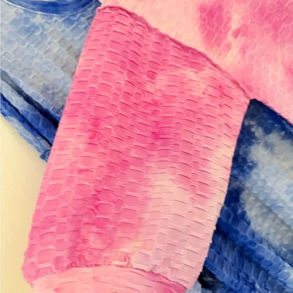 Tie-Dye Waffle knit Midi Dresses - - Picture 4 of 9